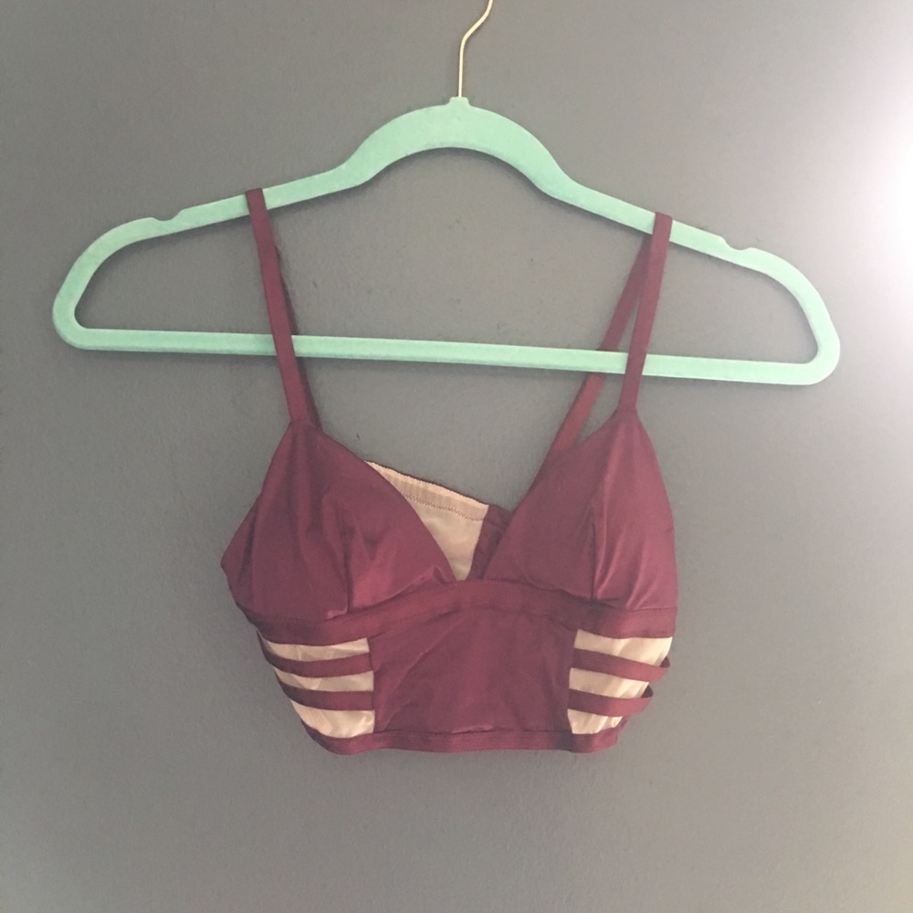 Victoria’s Secret Maroon Mesh Bralet.